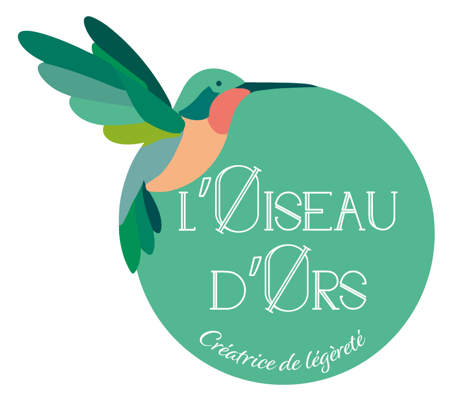 Création graphique du logo et identité visuelle réalisés par Gaëlle Carmagnac Graphiste Print, ïle d'Oléron, Marennes, Charente Maritime, pour L'Oiseau d'Ors.