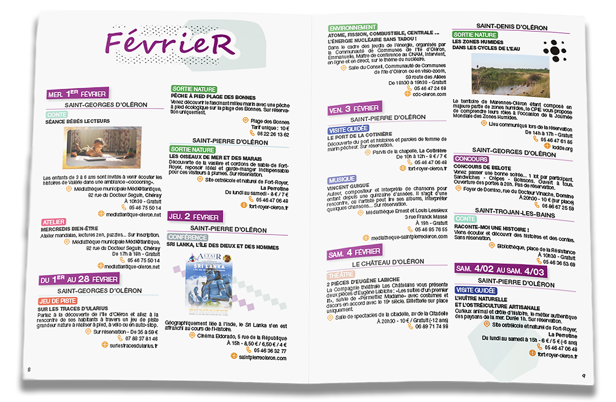 Direction artistique, création graphique et mise en page Gaëlle Carmagnac Graphiste Print, île d'Oléron, Marennes, Charente Maritime